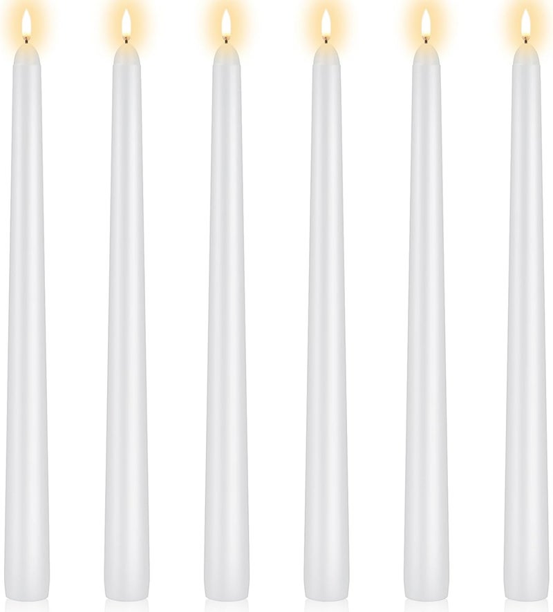 KORCCI Taper Candles 10 Inch - Long Candles, 8 Hours Long Burning, Smokeless & Unscented & Dripless, for Weddings, Birthdays, Dinner Parties, Rituals, Prayer, Birthdays, Meditation (White) - Image 4
